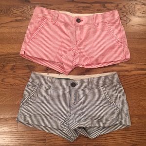 2 pairs of Seersucker American Eagle Shorts - Sz 2